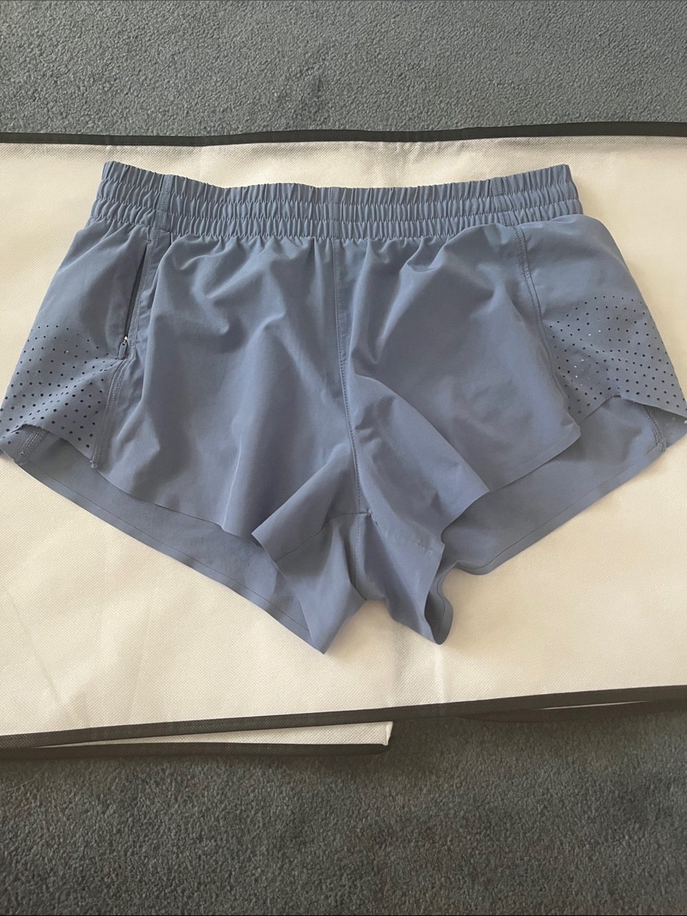 Athleta Perforated Light Blue Athletic Shorts